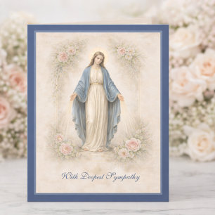 Cartão Simpatia Católica Mãe Maria Floral