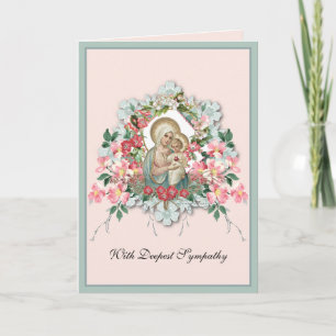 Cartão Simpatia Condolências Virgem Maria Jesus Religioso