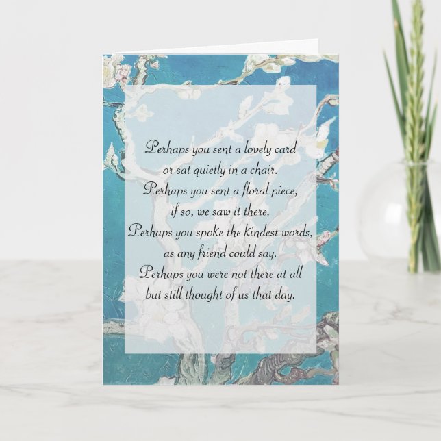 Cartão Simpatia de Arte Van Gogh Obrigado da Família (Frente)