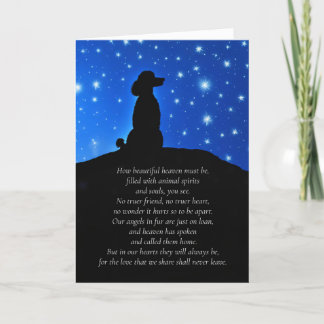 Cartão Simpatia de Cão com Poodle Silhuetted e Espiritual