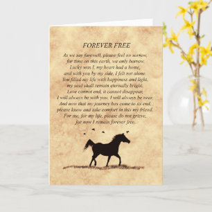 Cartão Simpatia de Cavalo Belo Poema em Pergaminho