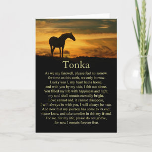 Cartão Simpatia de Cavalo Perda de Nome Personalizado de 