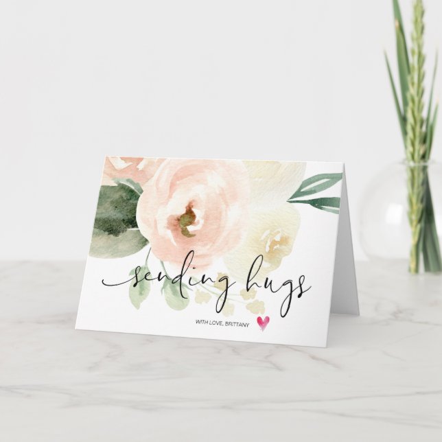 Cartão Simpatia de encorajamento de abraços de envio de v (Frente)