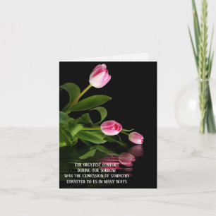 Cartão Simpatia de Reflexão da Água com Tulipas Rosa Mu