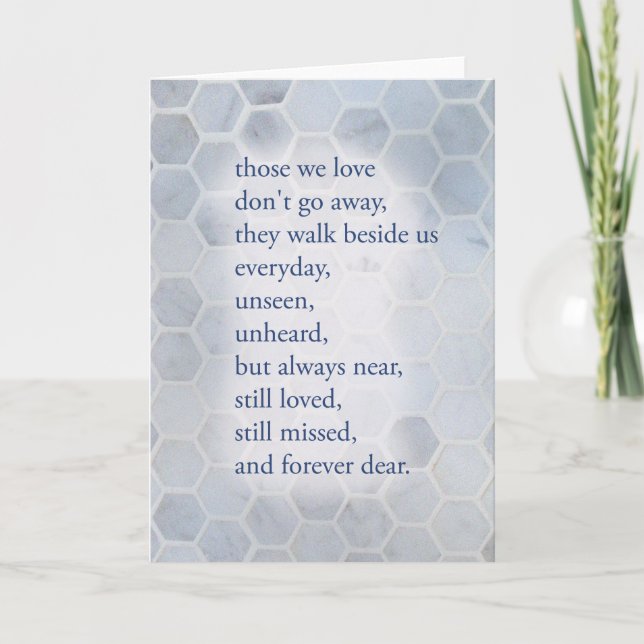 Cartão Simpatia, desculpe pela perda, Condolence Short po (Frente)