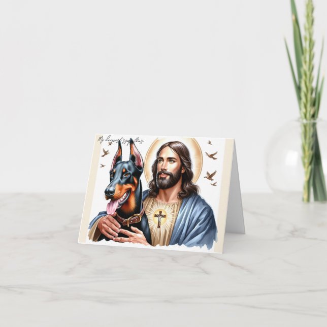 Cartão Simpatia Digital por Perda de Cachorro com Doberma (Frente)