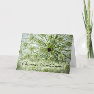 Cartão Simpatia em espanhol, renda da Rainha Anne, flores