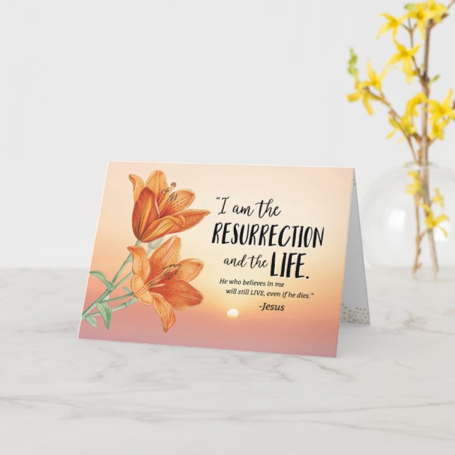 Cartão Simpatia, eu sou a ressurreição e a vida (Flor Amarela)