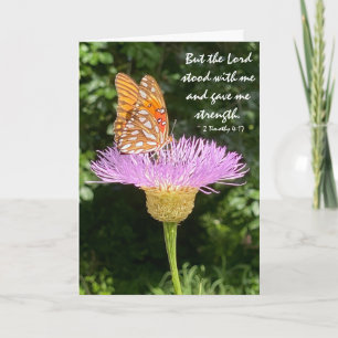 Cartão Simpatia Floral/Borboleta, com Verso de Escritura