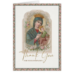 Cartão Simpatia Funeral Religiosa Virgem Maria Obrigado
