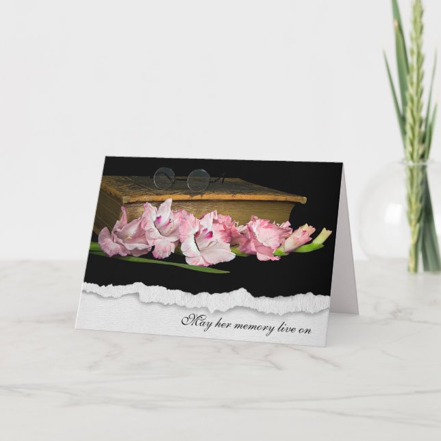 Cartão Simpatia Gladiolus na Bíblia Velha (Frente)