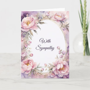 Cartão Simpatia na moda Pink Peony Watercolor