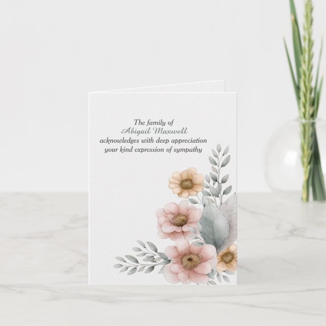 Cartão Simpatia Obrigado Buquê Watercolor (Frente)