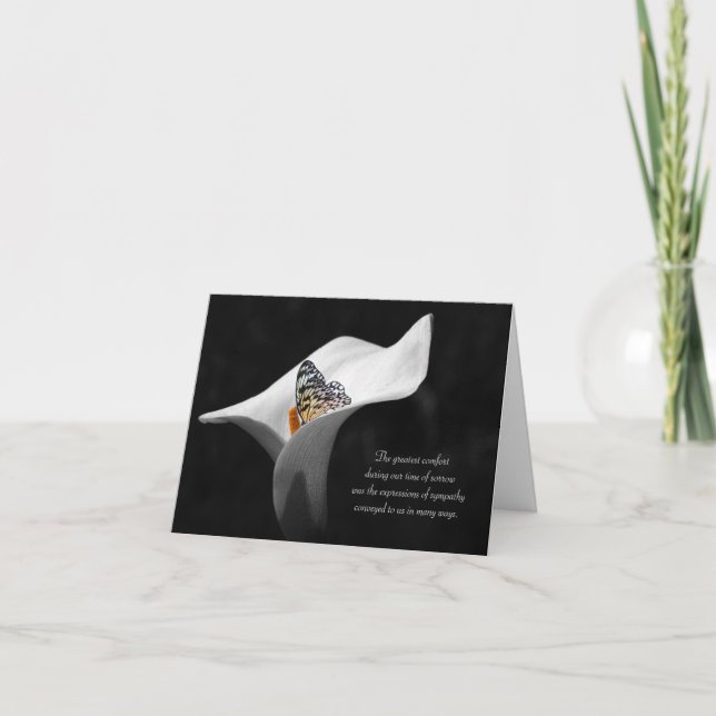 Cartão simpatia obrigado sua borboleta na lily (Frente)