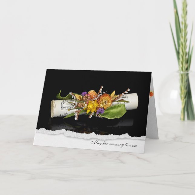 Cartão simpatia pela música com o buquê floral (Frente)