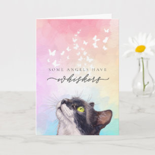 Cartão Simpatia pela Perda de Gato Tuxedo com Bigodes Arc