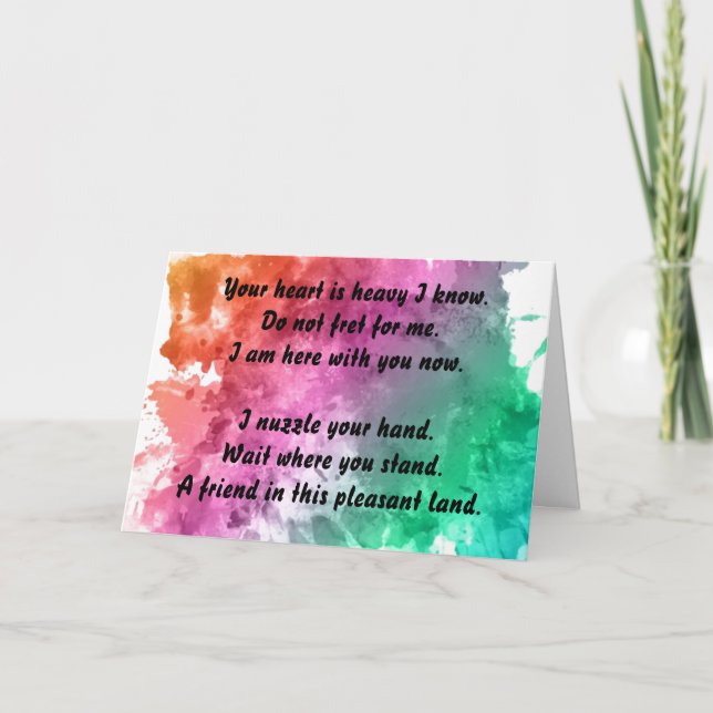 Cartão Simpatia pela perda de um animal (Frente)