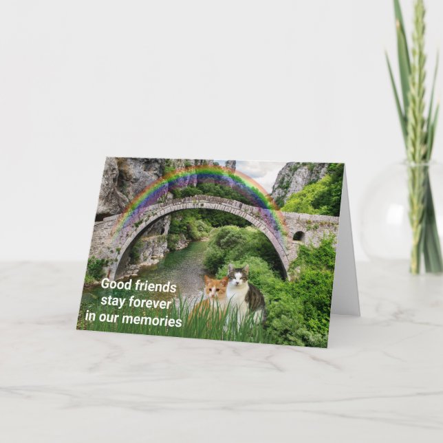 Cartão Simpatia pelo Gato / Poema da Ponte do Arco-Íris (Frente)