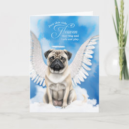 Cartão Simpatia pelo Pet Perda de um Cão Pug Anjo