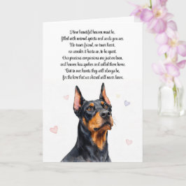 Cartão Simpatia Perda do Cão da Raça Doberman Condolência