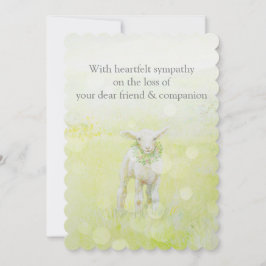 Cartão Simpatia personalizada - Lamb a cair a neve ilustr