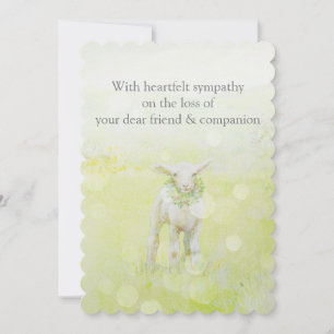 Cartão Simpatia personalizada - Lamb a cair a neve ilustr