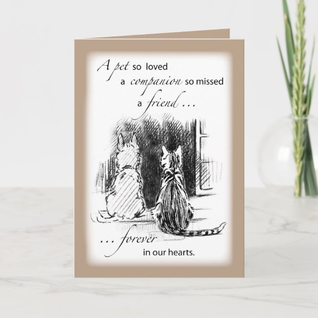 Cartão Simpatia Pet, Cão e Gato (Frente)