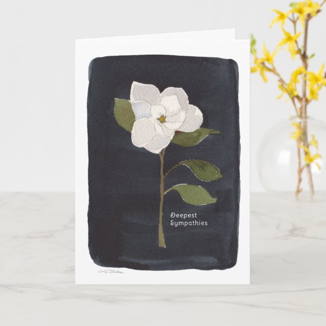 Cartão Simpatia Placa Dobrada com Flor de Aquarela (Flor Amarela)