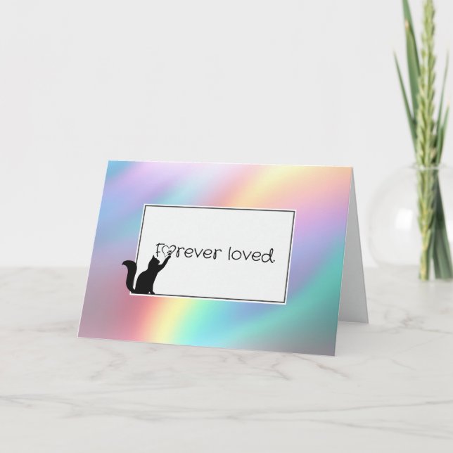 Cartão Simpatia por perda de Gatinho do Pastel Rainbow (Frente)