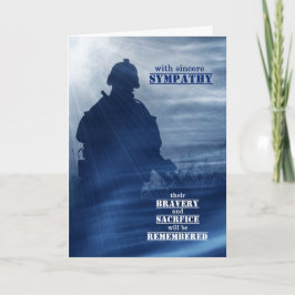 Cartão Simpatia por Perda de um Soldado Sombreado de Azul