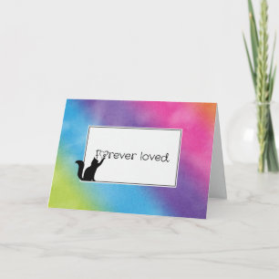 Cartão Simpatia por perda do Gatinho Arco-Íris