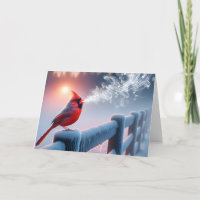 Simpatia Red Cardinal Cantando Na Cerca De Inverno