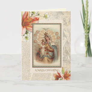 Cartão Simpatia Requiem Católica Oferecendo a Mary