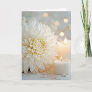 Cartão Simpatia Vela e Chrysanthemum Branco