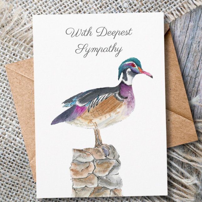 Cartão Simpatia Watercolor Mallard Duck (Criador carregado)
