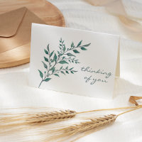 Simple Blue Green Leafy Sprig Sympathy