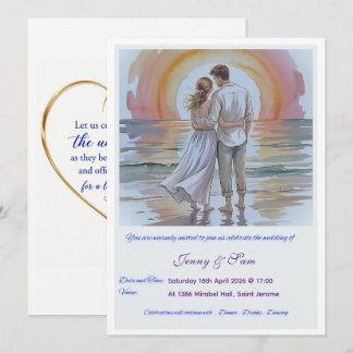 Cartão Simple Boho Wedding Invitation Card