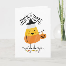 Cartão Simple Candy Corn Halloween Greeting Card