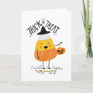 Cartão Simple Candy Corn Halloween Greeting Card