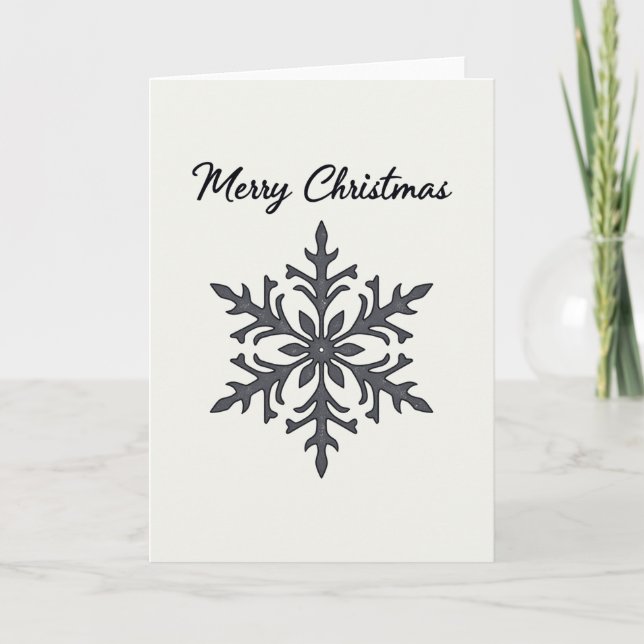 Cartão Simple Christmas Snowflake Greeting Card (Frente)