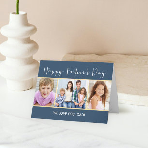 Cartão Simple Collage Fathers Day Photo Card