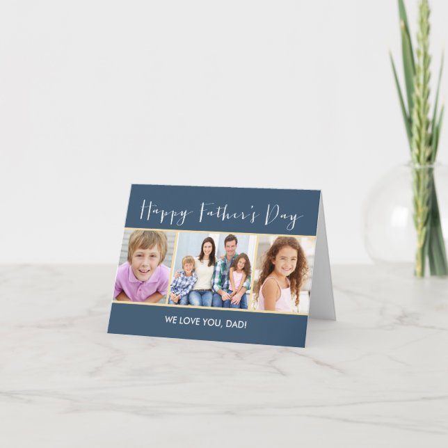 Cartão Simple Collage Fathers Day Photo Card (Frente)