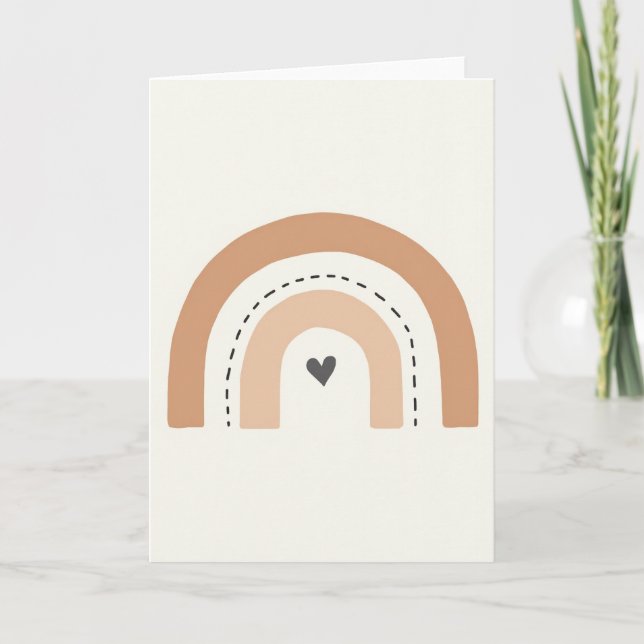 Cartão Simple Dashed Rainbow Heart Card (Frente)