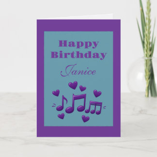 Cartão Simple Elegant Birthday Music Notes Birthday