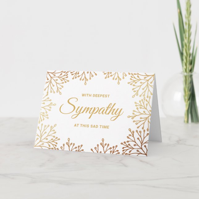 Cartão Simple Gold Foil Floral Sympathy (Frente)