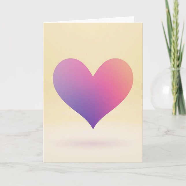 Cartão Simple Gradient Heart Card (Frente)