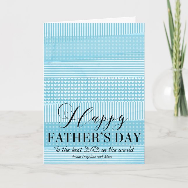 Cartão Simple "Happy Father's Day" Modern Greeting Card (Frente)