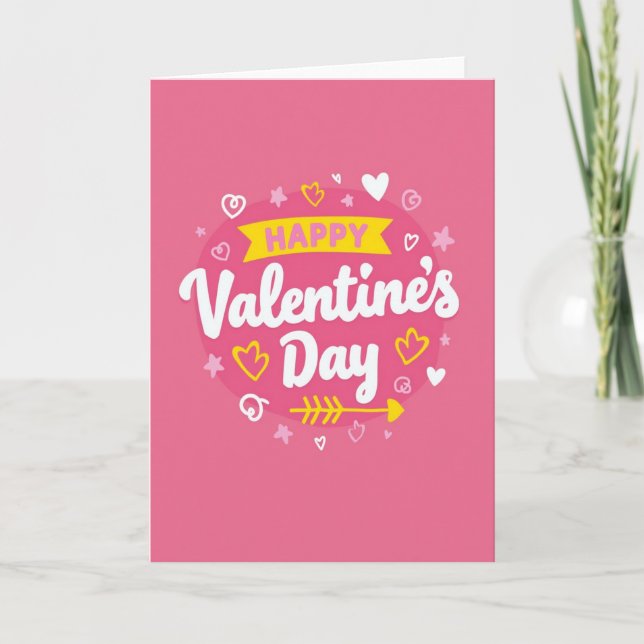 Cartão Simple Happy Valentines Card (Frente)