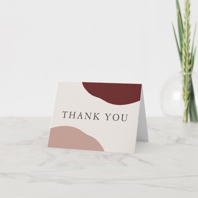 Cartão Simple Modern Artistic Fall Wedding Thank You (Frente)