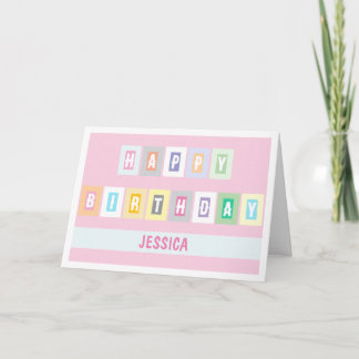 Cartão Simple Modern Bright and Cheery Birthday Card